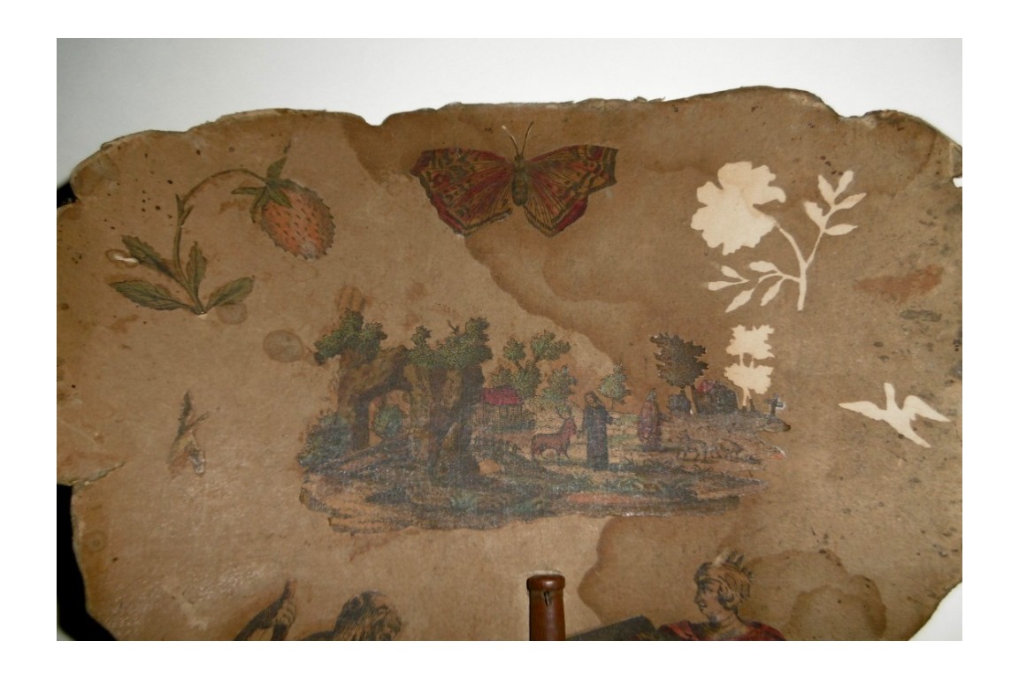 Tulip of straw, fixed fan, 18th century