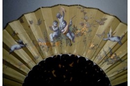 Musician cherubs, fan by Alexandre, circa 1870