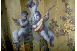 Musician cherubs, fan by Alexandre, circa 1870