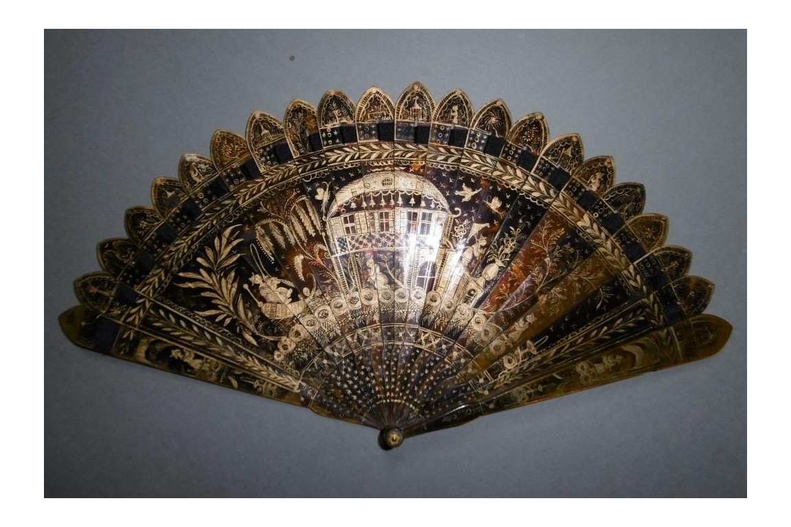Chinese temple, fan circa 1825-30