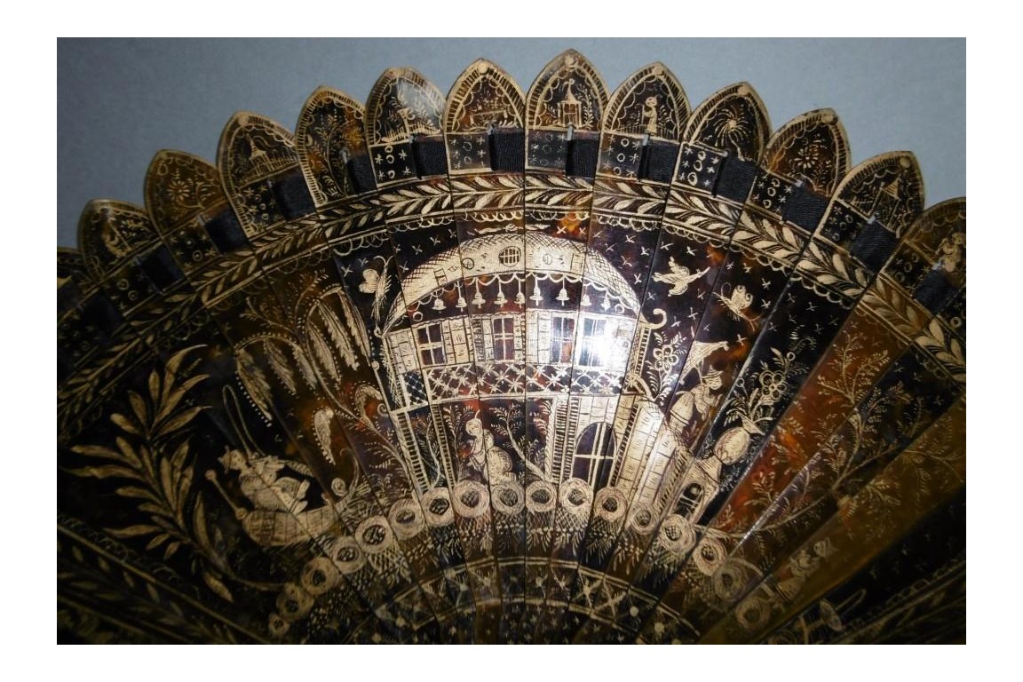 Chinese temple, fan circa 1825-30