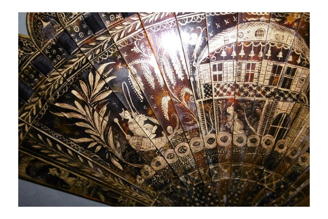 Chinese temple, fan circa 1825-30