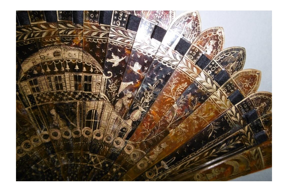 Chinese temple, fan circa 1825-30