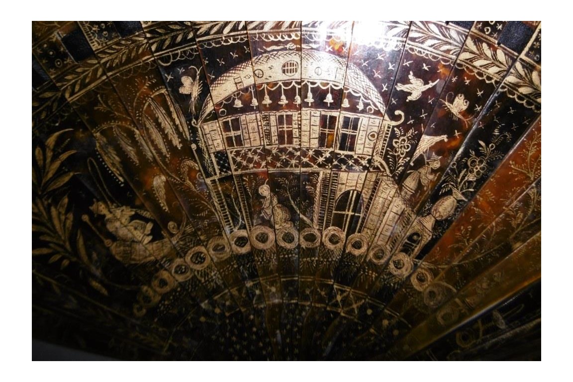 Chinese temple, fan circa 1825-30