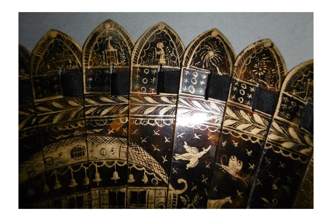 Chinese temple, fan circa 1825-30