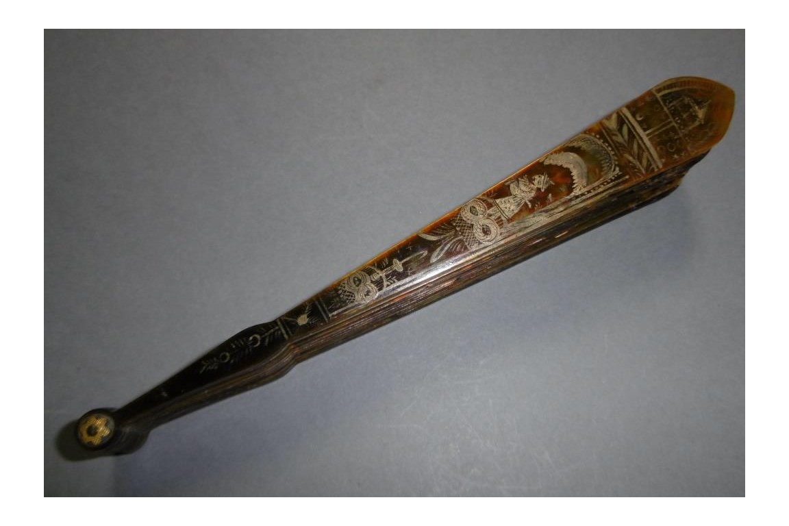 Chinese temple, fan circa 1825-30