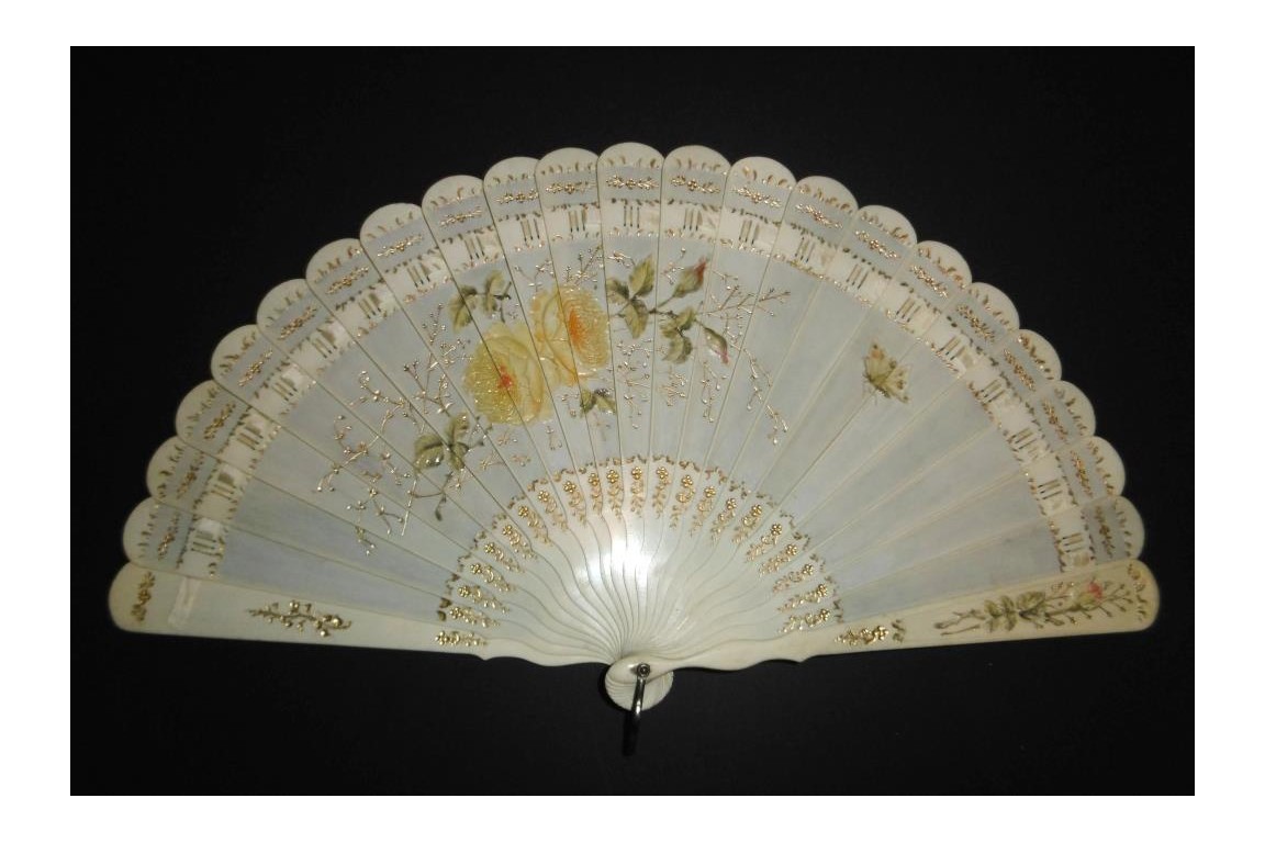 Roses, late 19th century fan