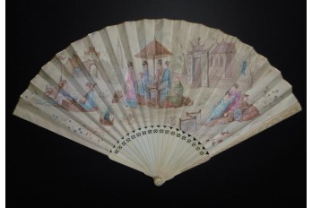 The fan dealer in China, 19th century fan