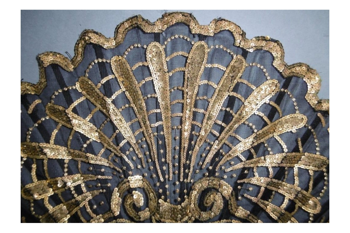 Golden shell, fan circa 1900-1910