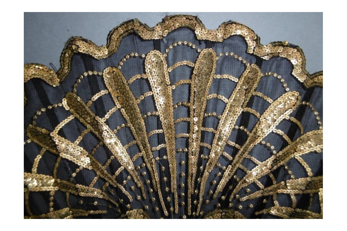 Golden shell, fan circa 1900-1910