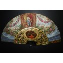 King Athur and Guinevere ... and volcano, fan circa 1850