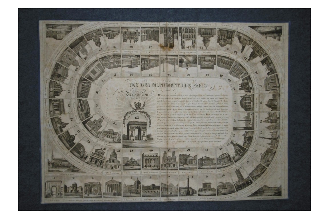 Jeu des Monuments de Paris, goose game, late 19th century ?