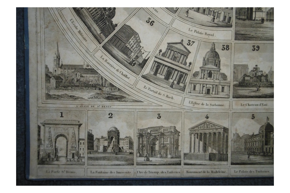 Jeu des Monuments de Paris, goose game, late 19th century ?
