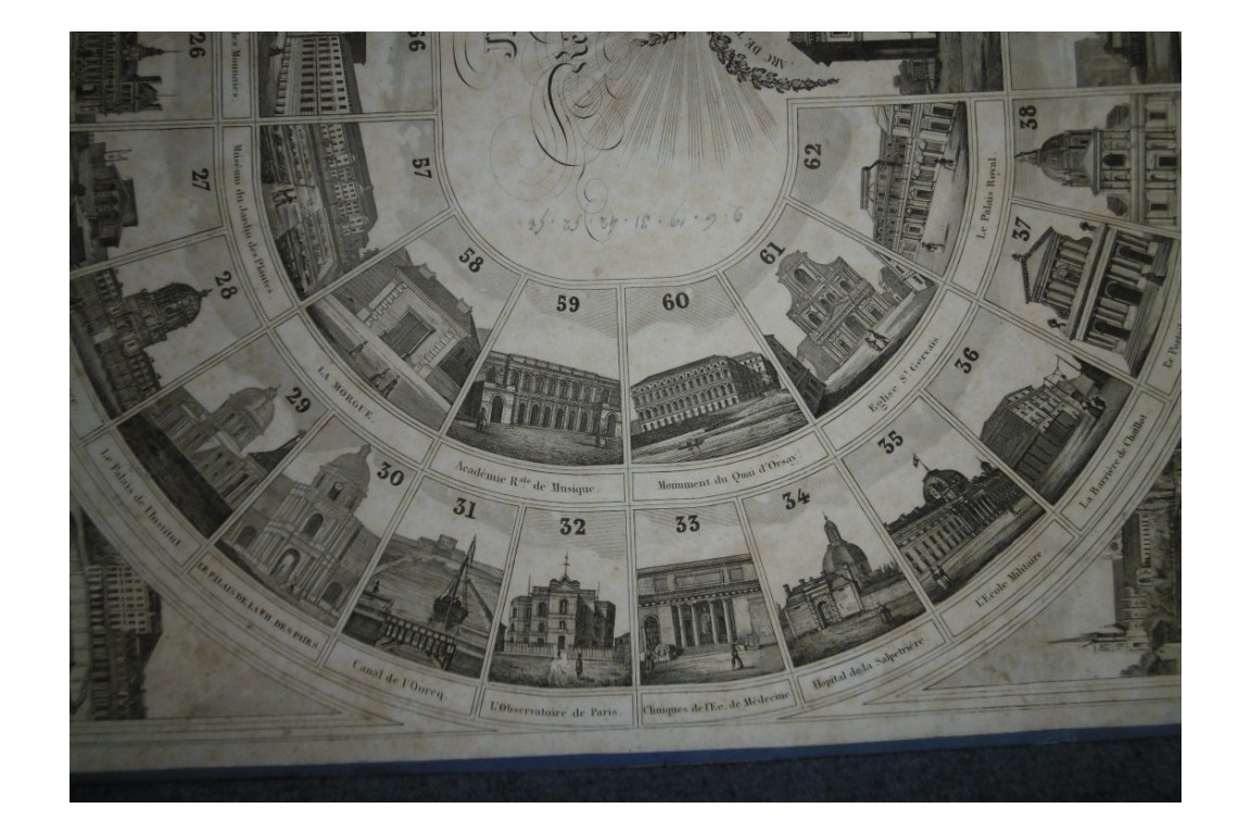 Jeu des Monuments de Paris, goose game, late 19th century ?