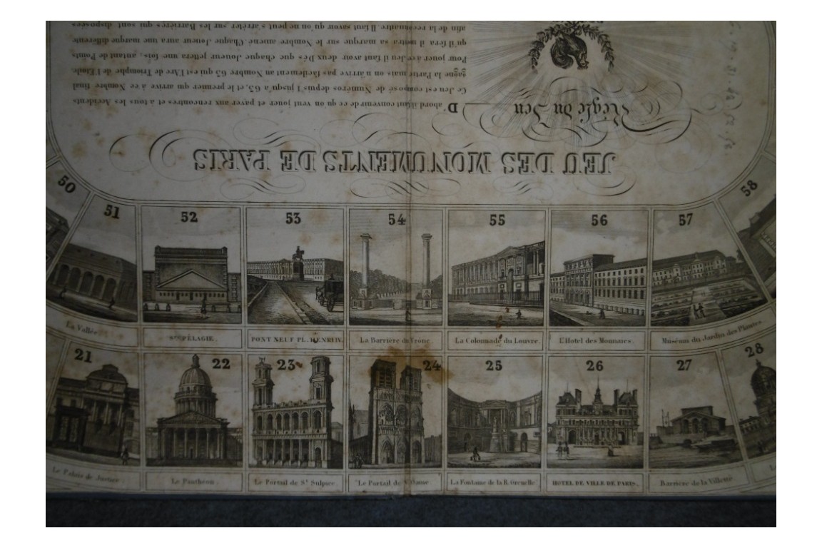 Jeu des Monuments de Paris, goose game, late 19th century ?