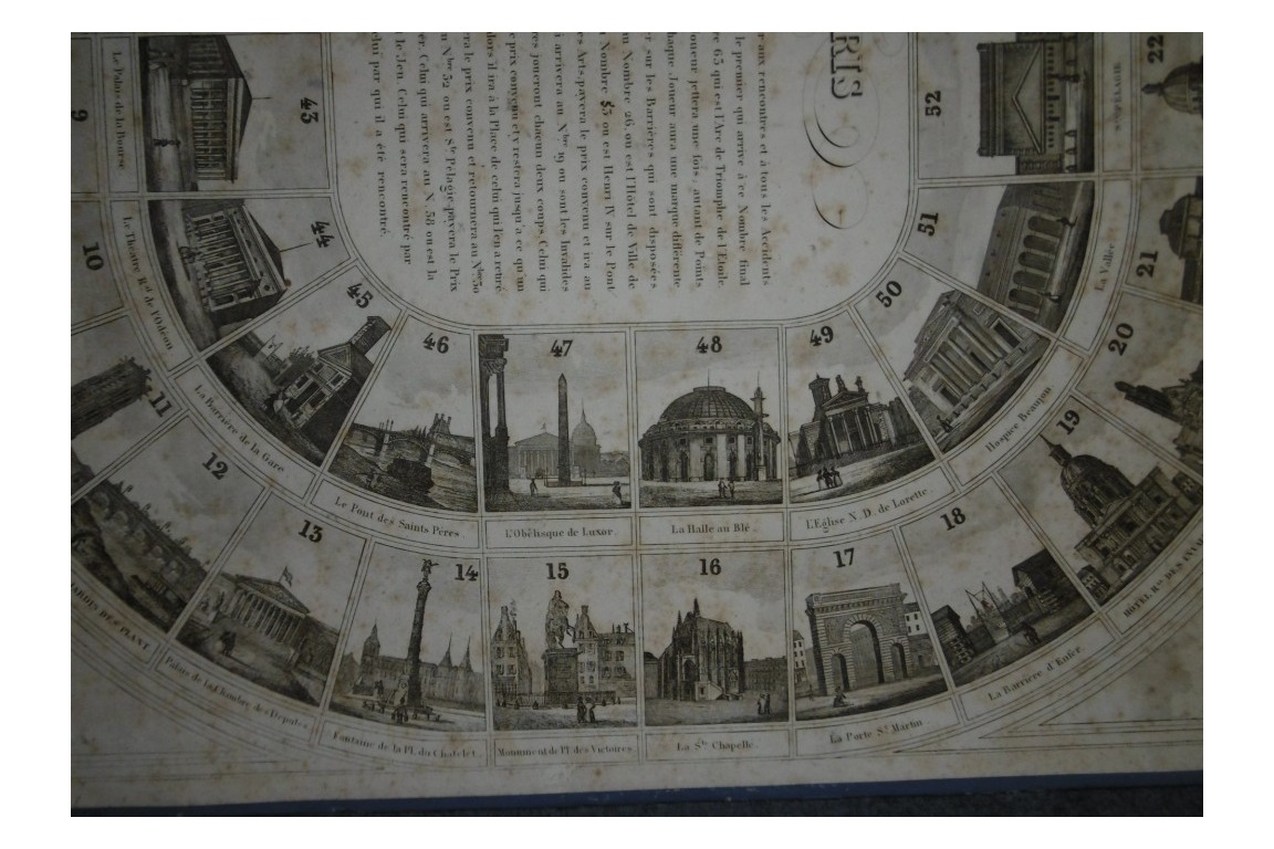 Jeu des Monuments de Paris, goose game, late 19th century ?
