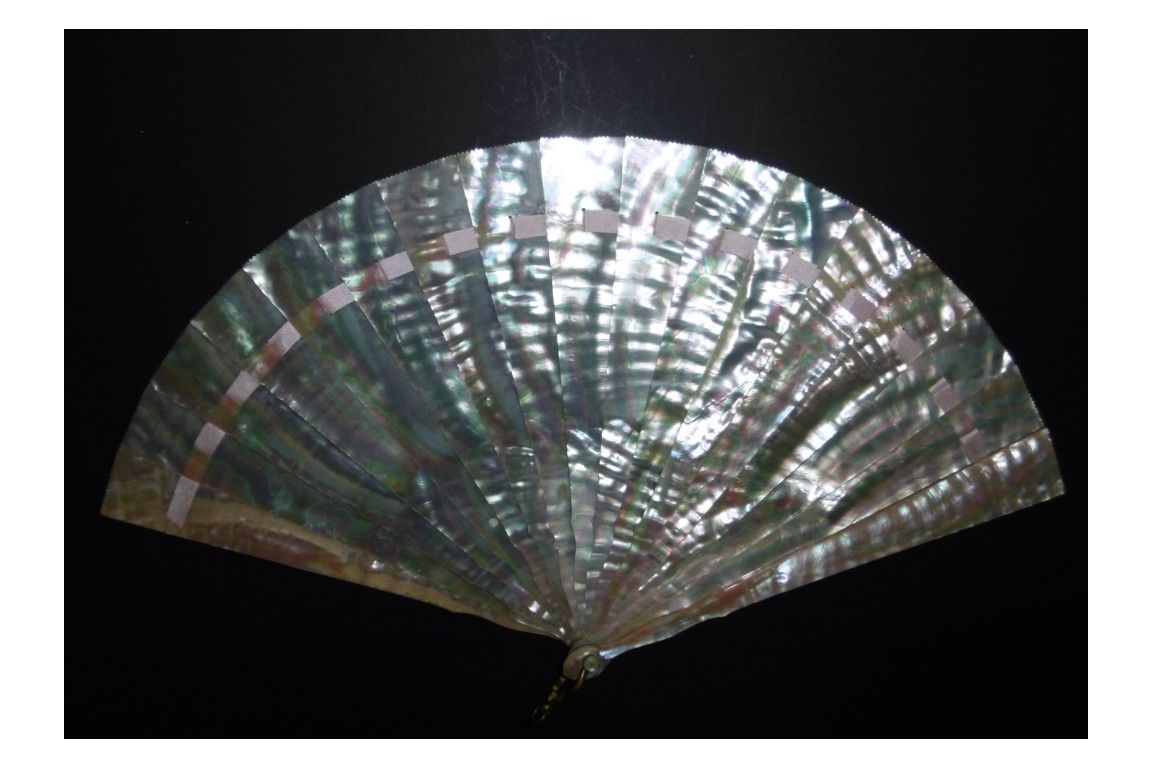 Ocean reflections, fan circa 1900