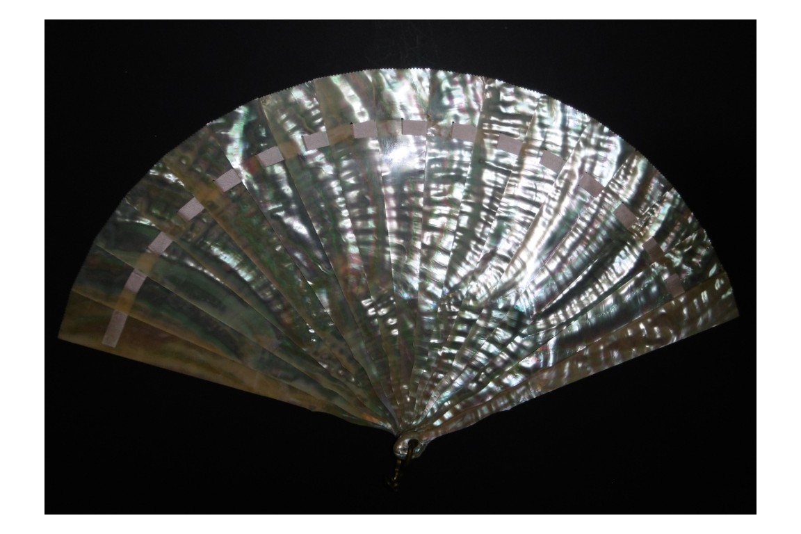 Ocean reflections, fan circa 1900