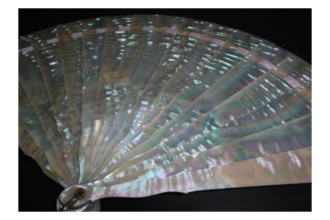 Ocean reflections, fan circa 1900