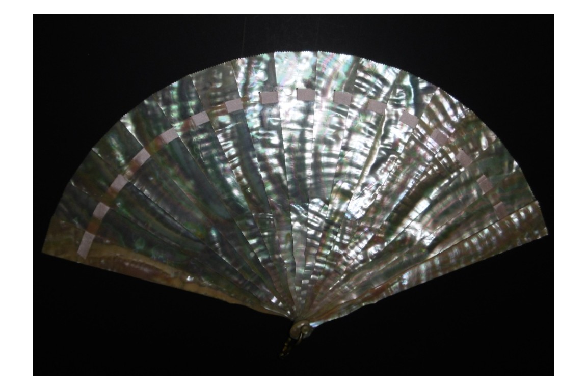 Ocean reflections, fan circa 1900