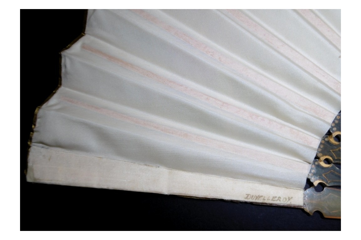 Iris and dragonfly, Art Nouveau fan by Daudet and Duvelleroy