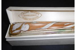 Iris and dragonfly, Art Nouveau fan by Daudet and Duvelleroy