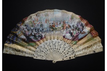 The entry of Queen Victoria into Paris, fan circa 1855