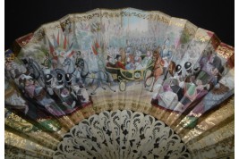 The entry of Queen Victoria into Paris, fan circa 1855