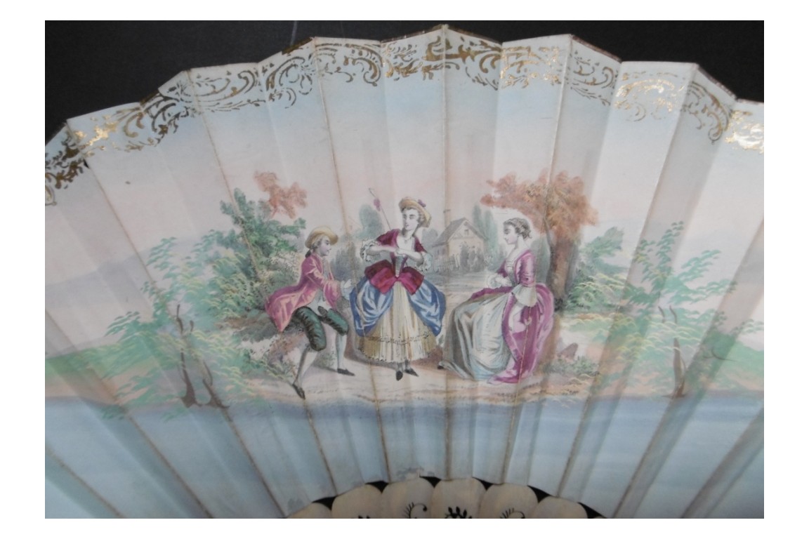 The entry of Queen Victoria into Paris, fan circa 1855