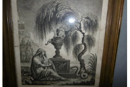 Le saule pleureur, gravure séditieuse royaliste XIXème siècle