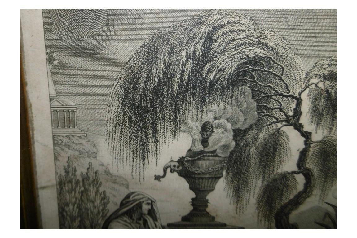 Le saule pleureur, gravure séditieuse royaliste XIXème siècle