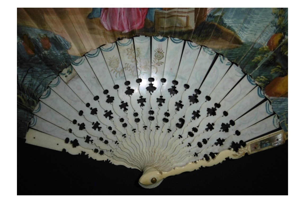 Hercules and Omphale, fan circa 1730