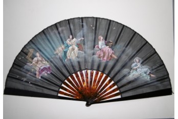 Nymphs of the four seasons, fan circa 1880-1890