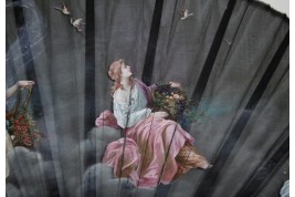 Nymphes de quatre saisons, éventail vers 1880-90