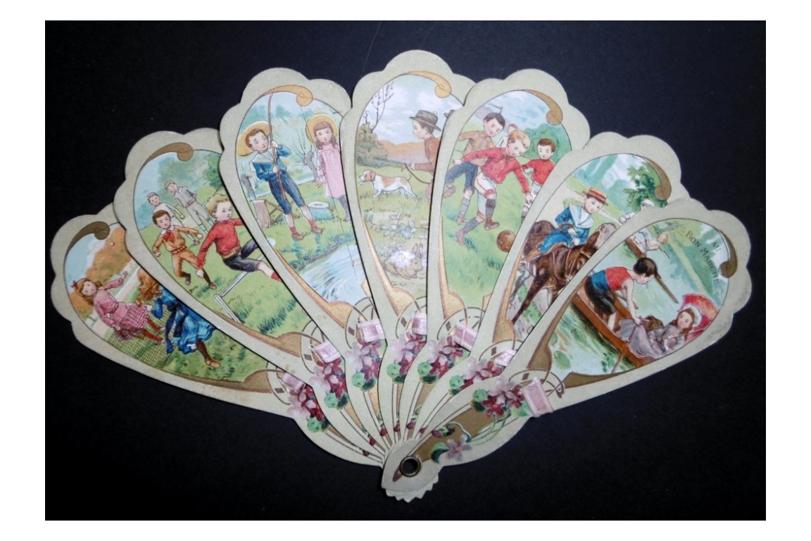 The children of the Bon Marché, advertising fan, early 20th