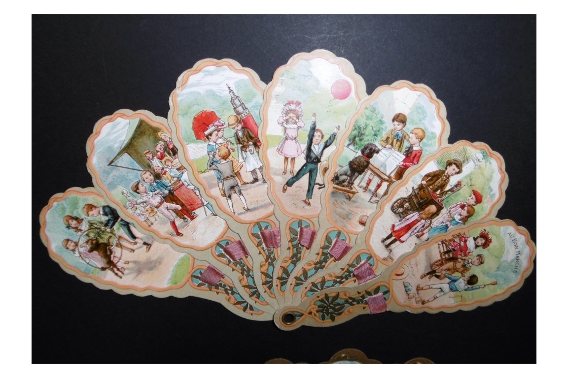 The children of the Bon Marché, advertising fan, early 20th