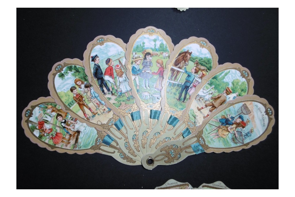 The children of the Bon Marché, advertising fan, early 20th