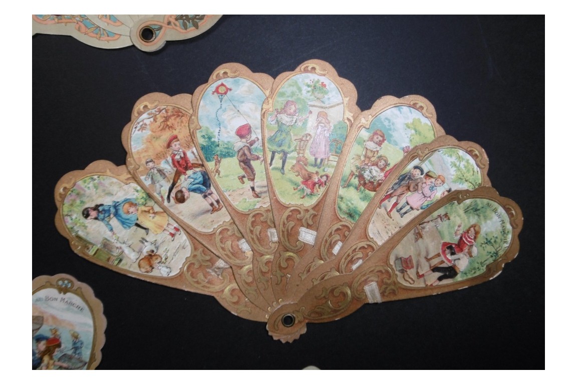 The children of the Bon Marché, advertising fan, early 20th