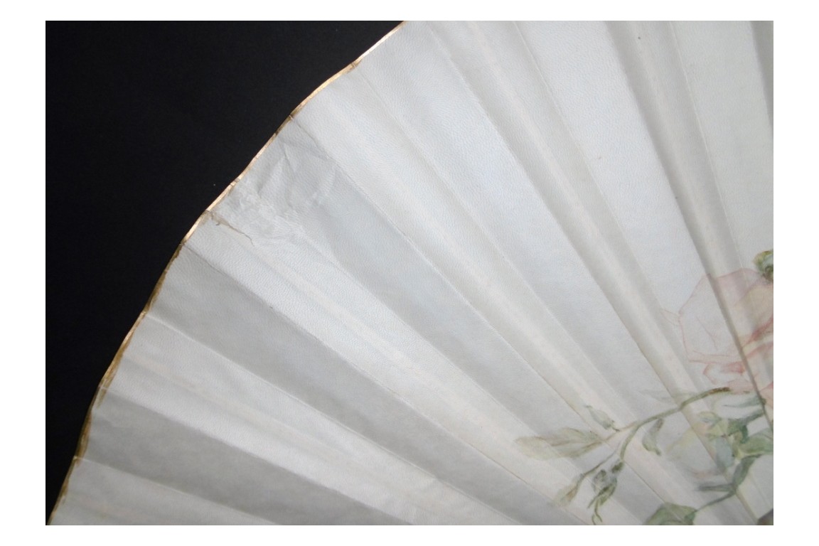 Roses, éventail vers 1880-1890