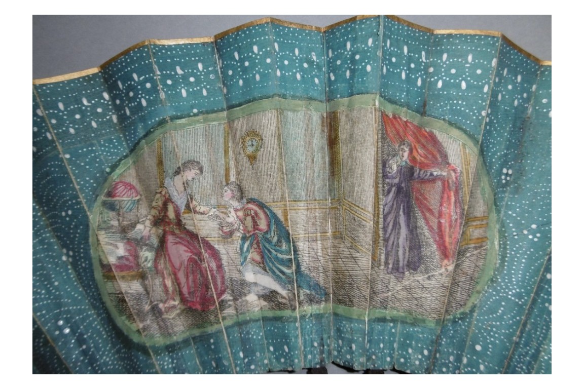 The cursed lovers, Heloise and Abeilard, fan circa 1785
