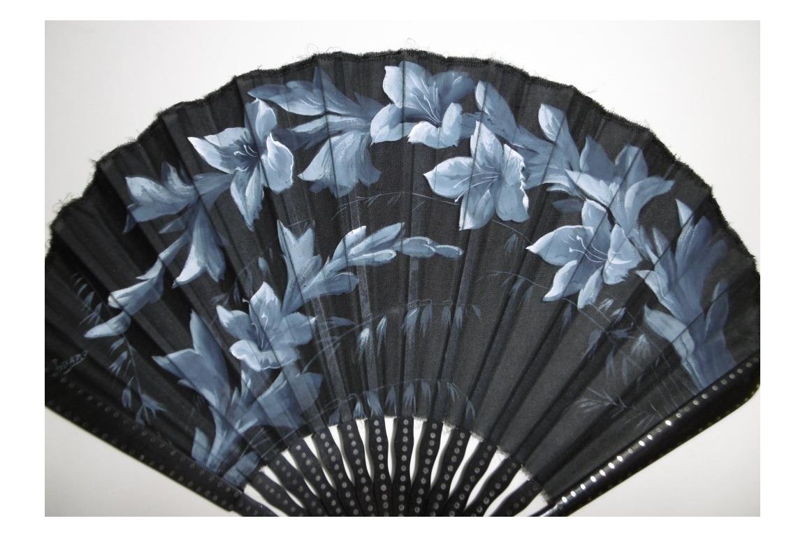Gladioli by Gerard, Duvelleroy fan, cica 1900