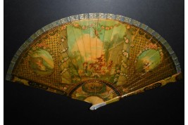 Golden pastoral, 19th century fan