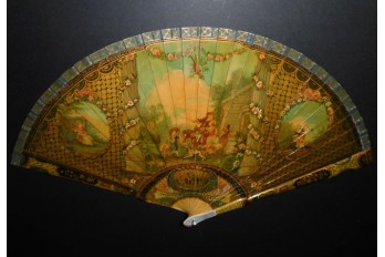 Golden pastoral, 19th century fan