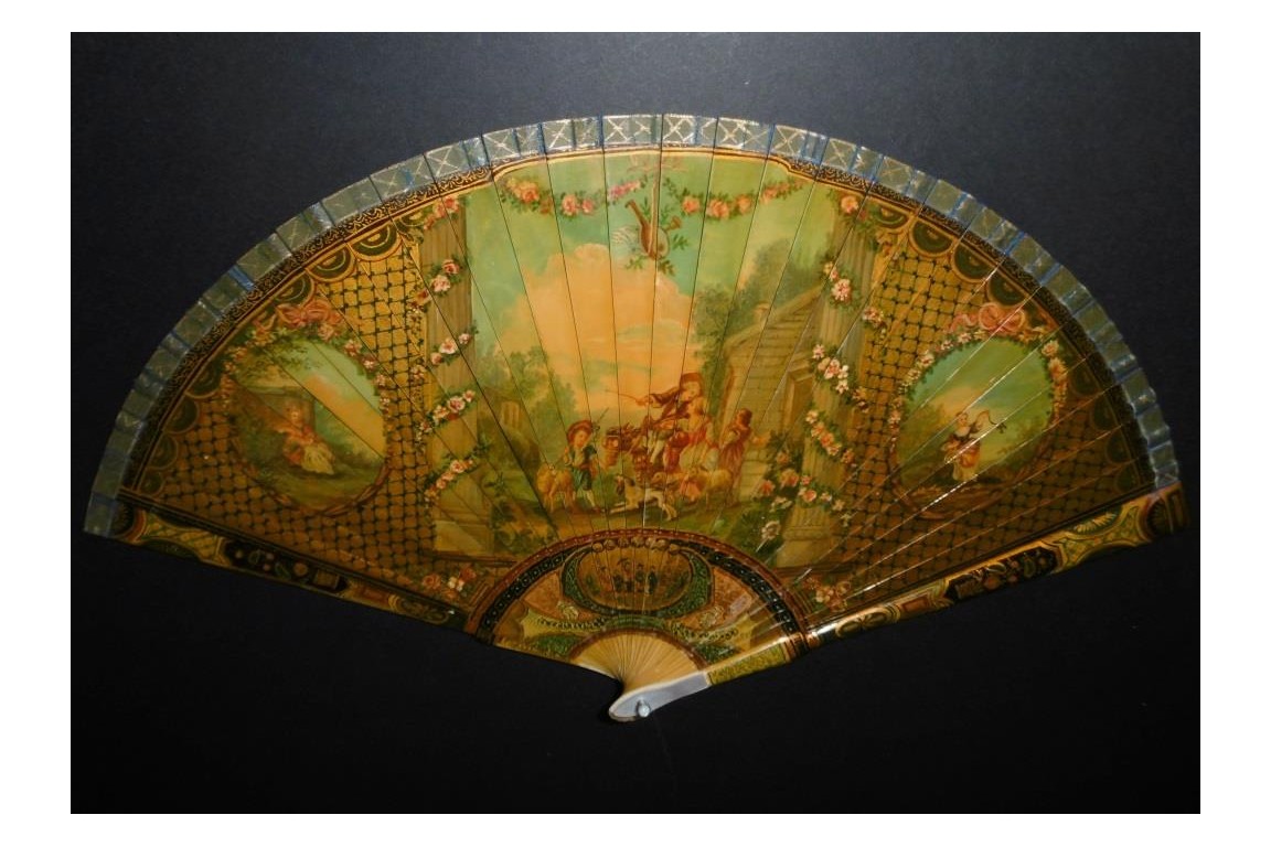 Golden pastoral, 19th century fan