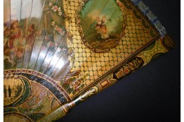 Golden pastoral, 19th century fan