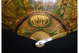 Golden pastoral, 19th century fan