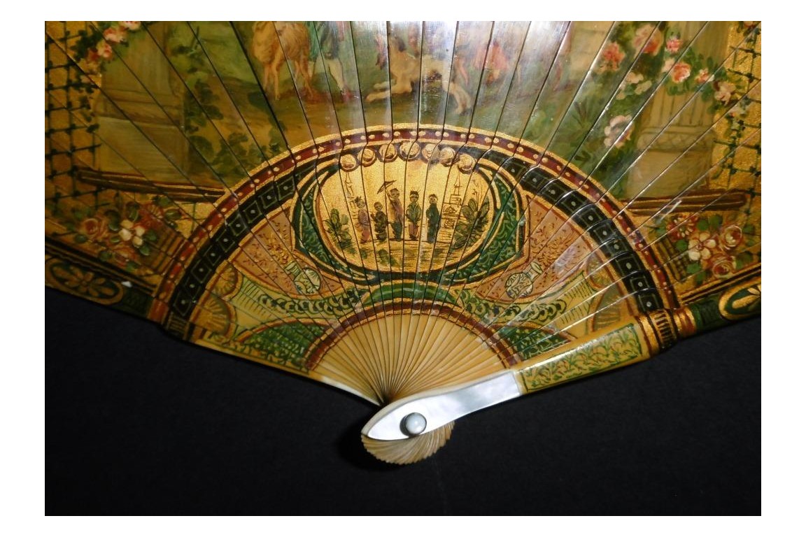 Golden pastoral, 19th century fan