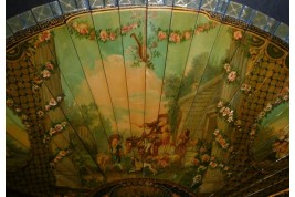 Golden pastoral, 19th century fan