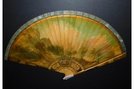 Golden pastoral, 19th century fan