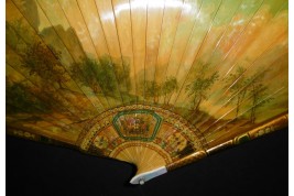 Golden pastoral, 19th century fan